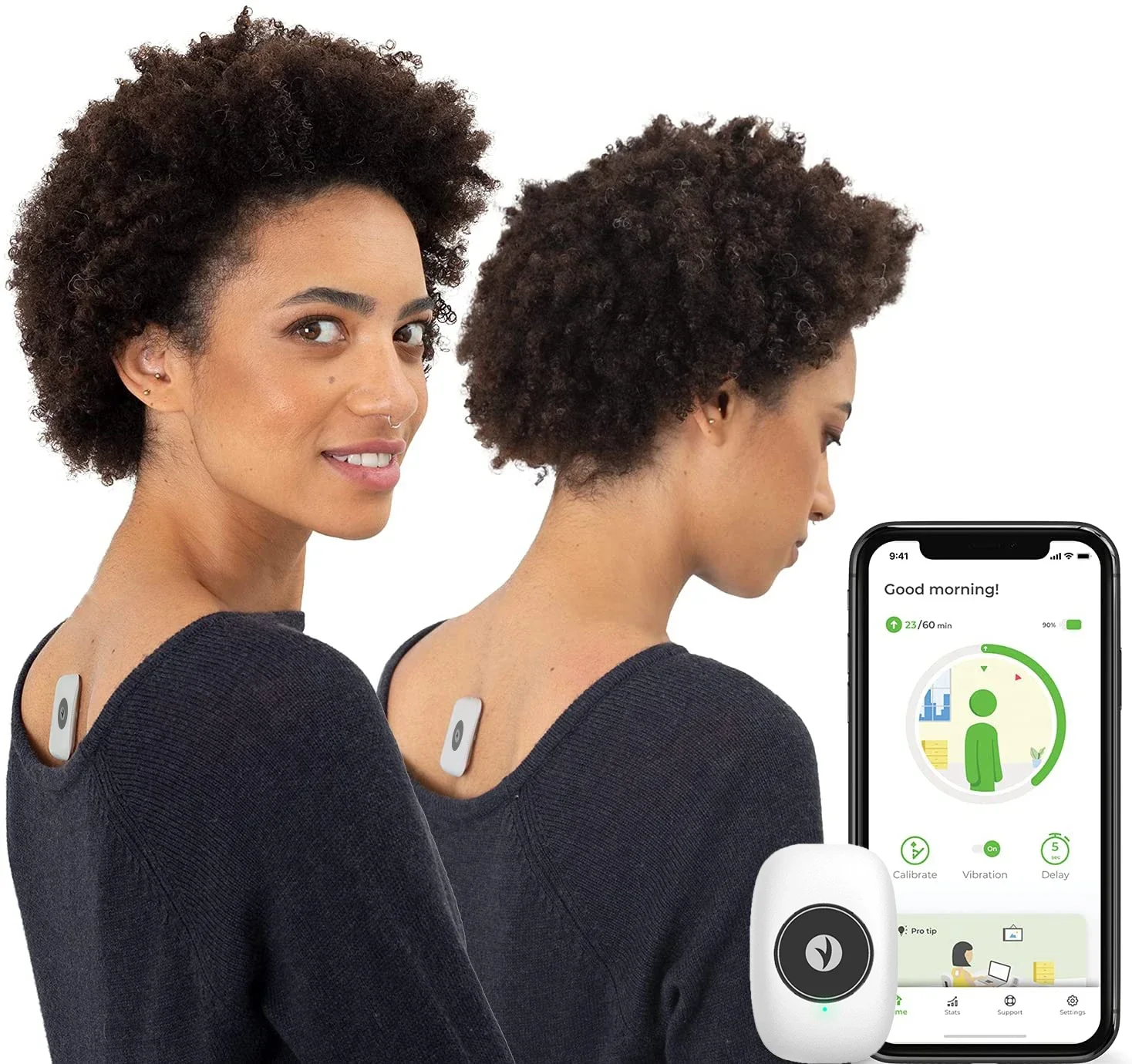 Posture Trainer and Corrector for Back Strapless, Discreet and Easy to Use Complete with App and Training Plan Back Health Benef