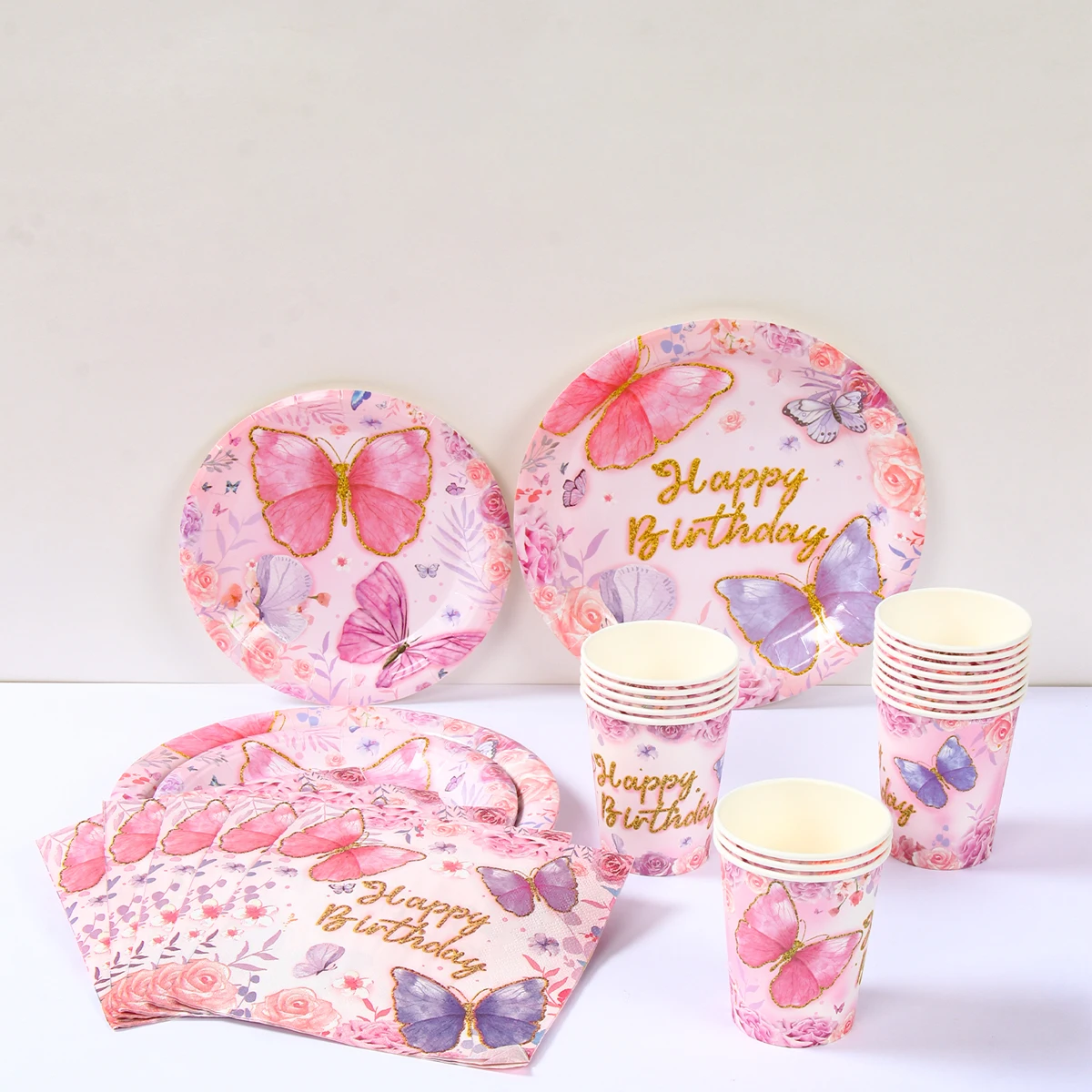 

Butterfly Birthday Paper Plates Cups Birthday Party Decorations Kids Baby Shower Girls Butterfly Birthday Party Supplies