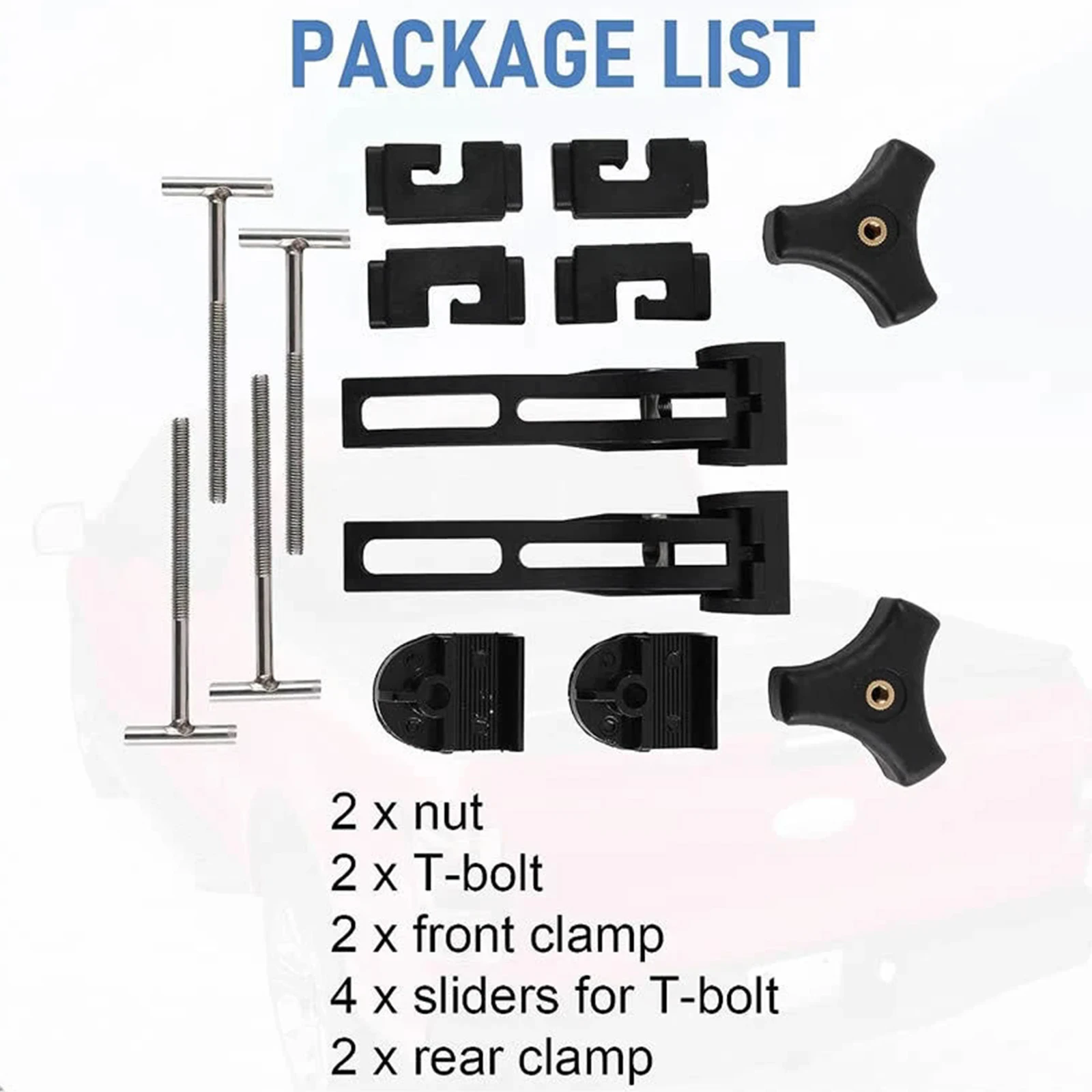 

Универсальные запасные части, задний передний зажим автомобиля, Т-образные болты, комплект болтов для покрытия кровати грузовика, зажим для жесткого тройного чехла Tonneau