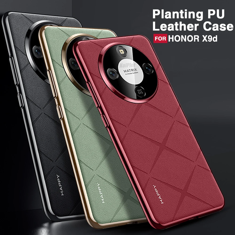 Luxury Plating PU Leather Case For HONOR X9d X70 Magic8 Lite Camera Lens Protection Hard Slim Good Texture Original Cover