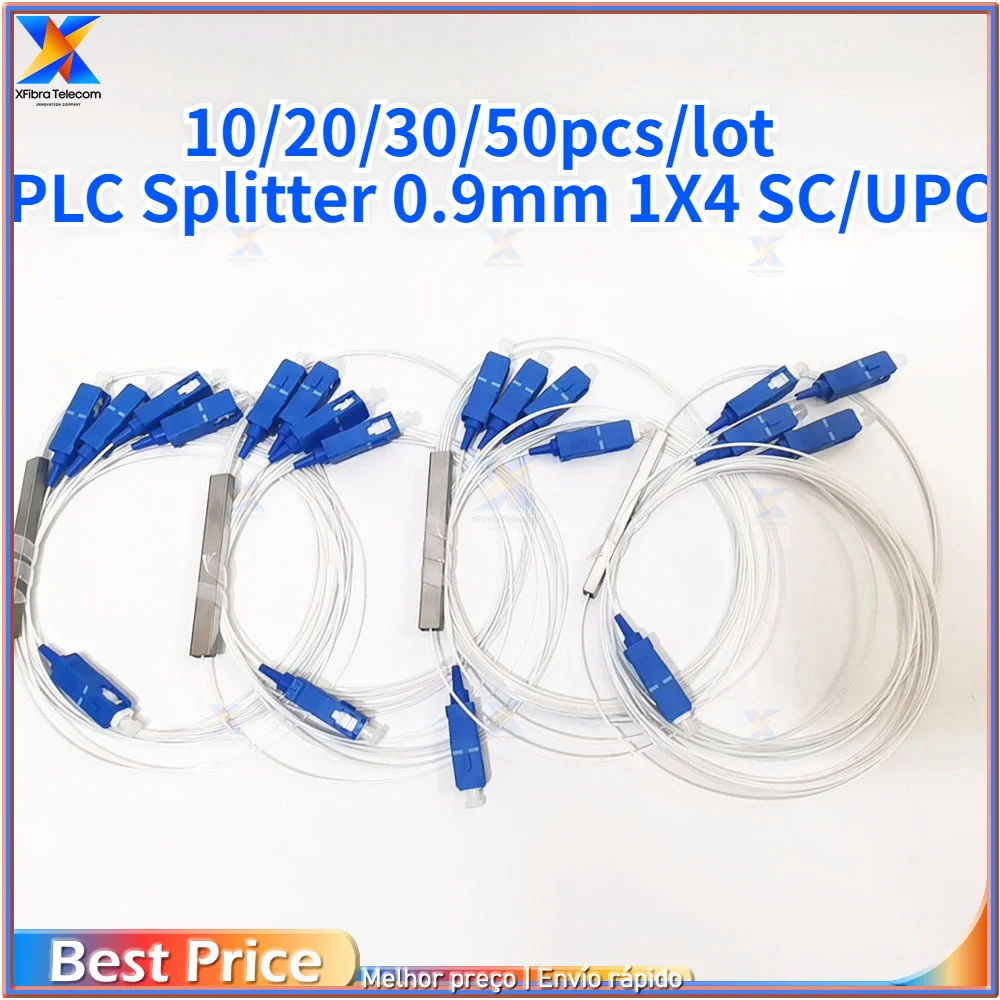 

Fiber Optic PLC Splitter, Steel Tube, Mini Blockless, G657A1, 0.9mm, 1m, 2x4, 10/20/30/50Pcs Lot