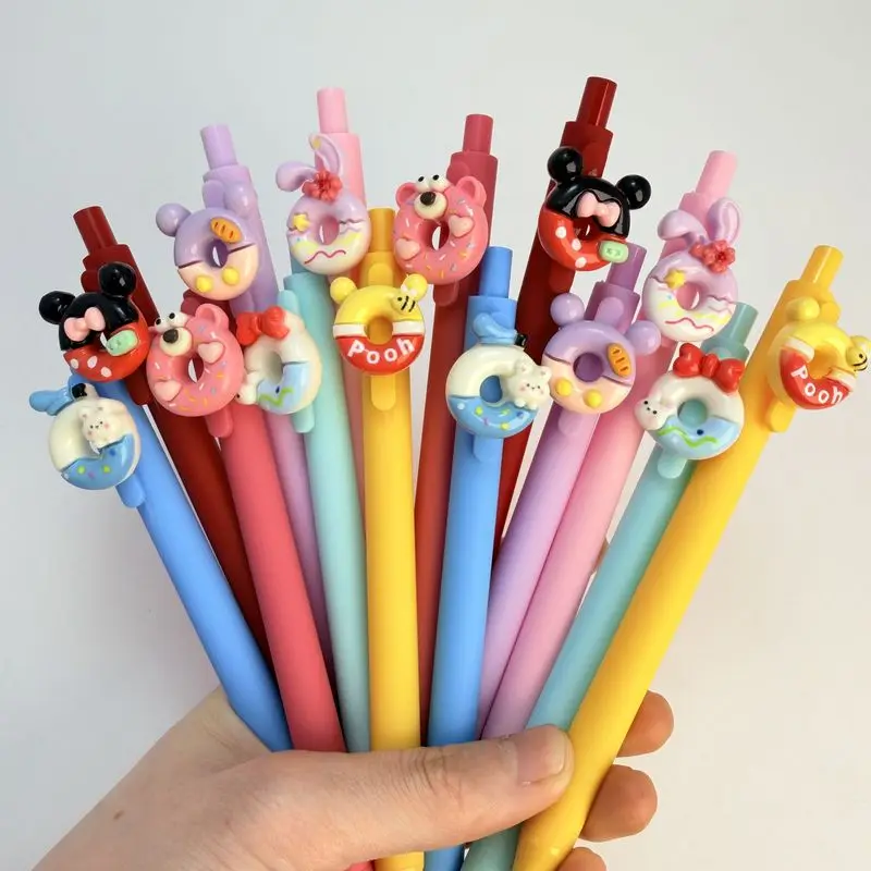 20/30pcs Creative, simple, cute cartoon Mickey Mouse head design retractable ballpoint pen Campus Design Back-to-School Season