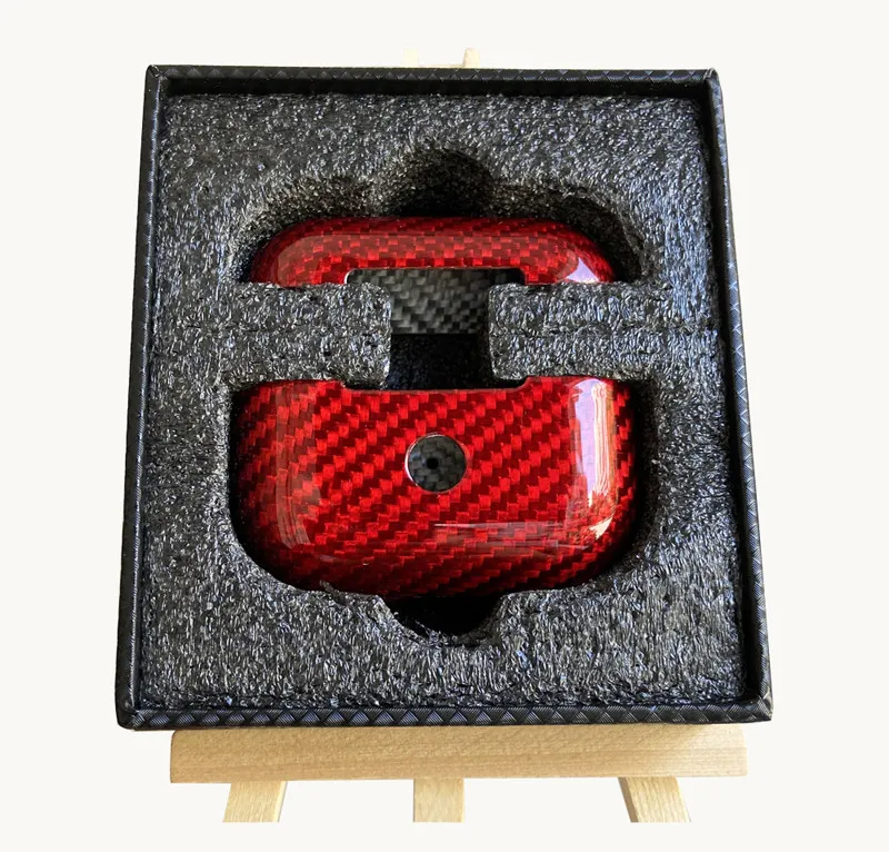 Custom Hard Shell Cover for Apple AirPods Pro 3 / 4 / 5, Carbon Composite Texture, USB-C Drop-Resistant Slim Case