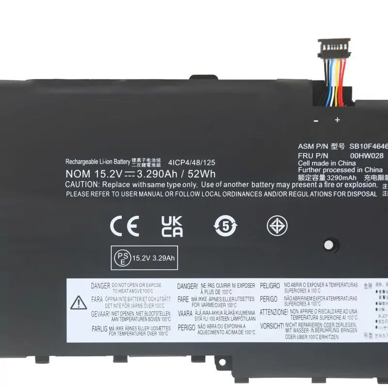 Imagem -02 - Jcljf-bateria do Portátil para Lenovo Thinkpad x1 Carbono Gen 2023 x1 Yoga ° 2023 Sb10f4646467 00hw029 00hw028 01av439 15.2v 52wh