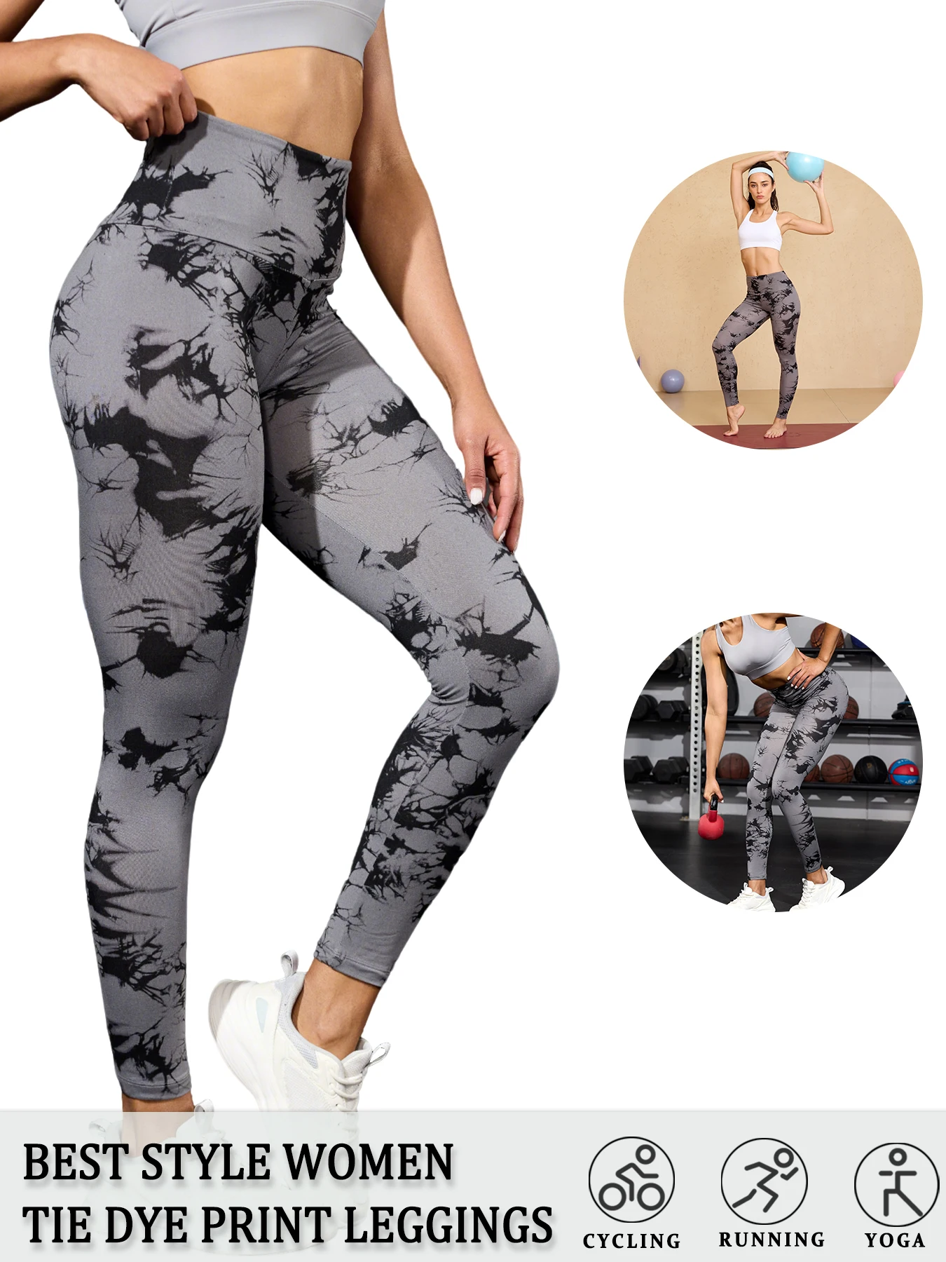 Super Soft High Waisted Tie Dye Leggings for Women Yoga Running Gym No See Through Workout Athletic Tights Push Up Gym Fitness