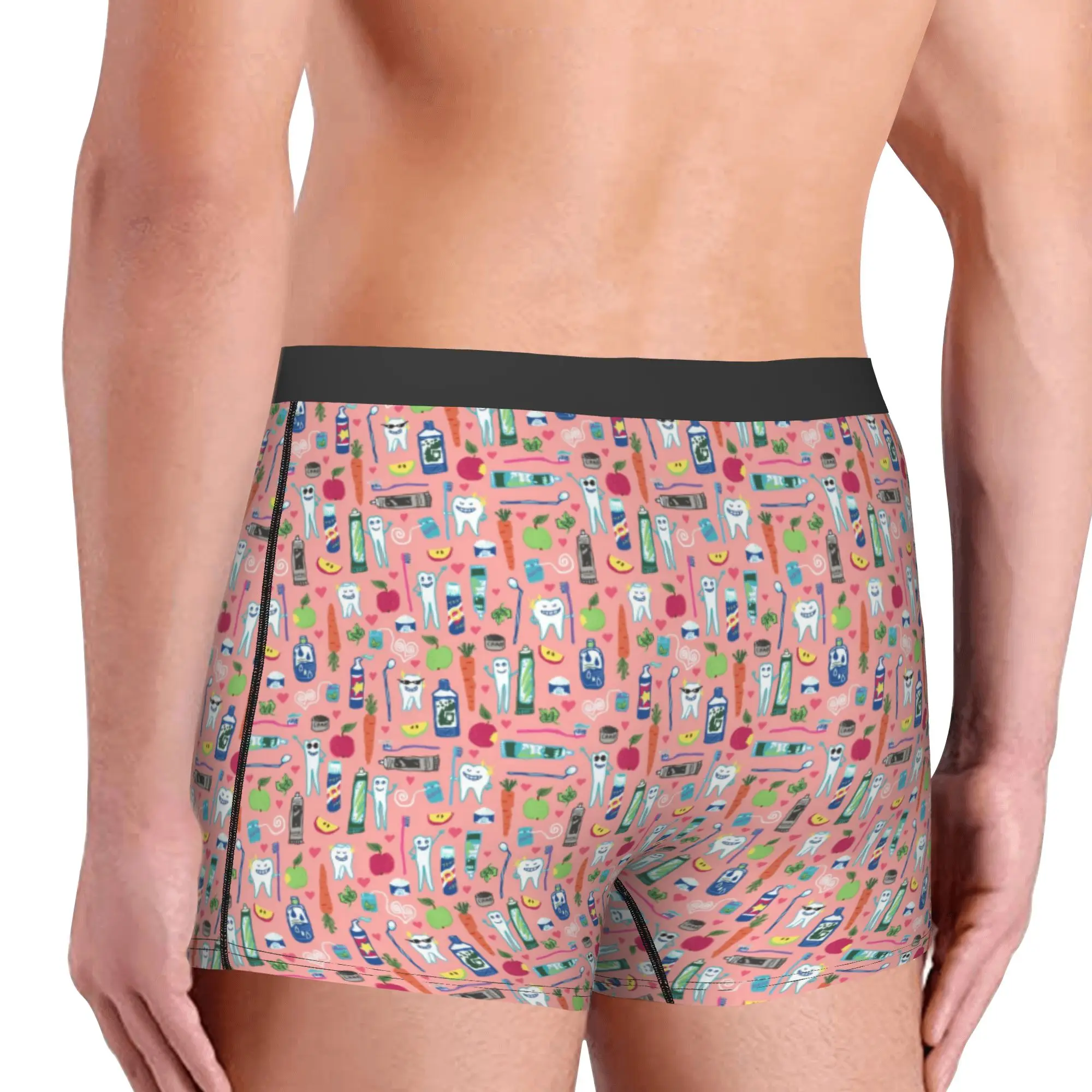 Cute Cartoon Smiling Teeth Dental Underwear Men Print  Boxer Shorts Panties Briefs Soft Underpants