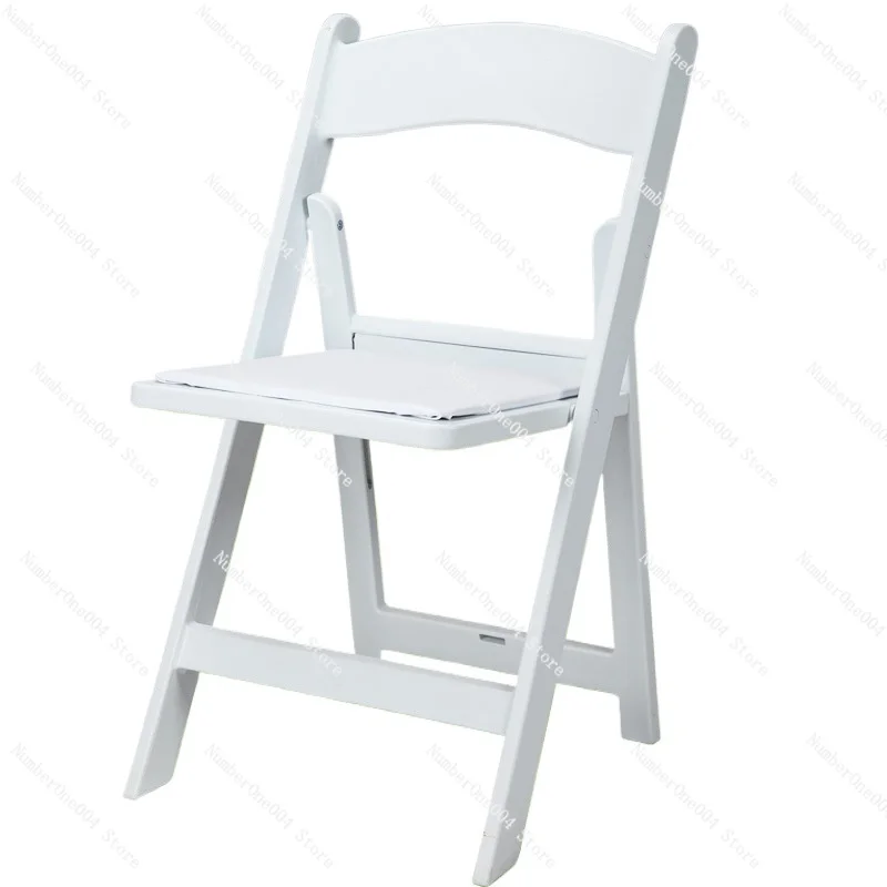 Applicable to White Resin Chair Folding  Portable Outdoor Wedding  White Plastic Lightweight Conference Event