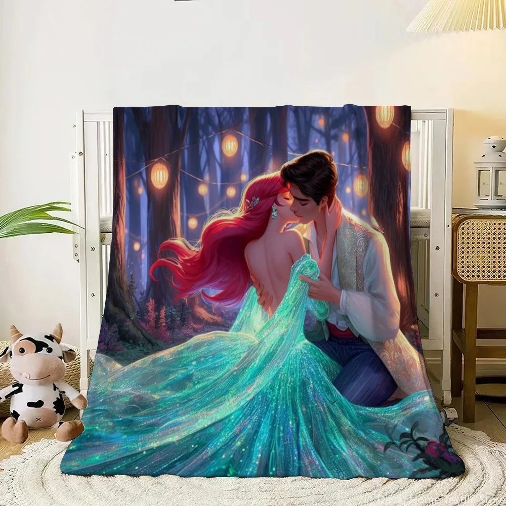 

The Little Mermaid Flannel Thin Blanket.Four Season Blanket.for Sofa,Beds,Living Rooms,Travel Picnic Blanket for Kid Gifts