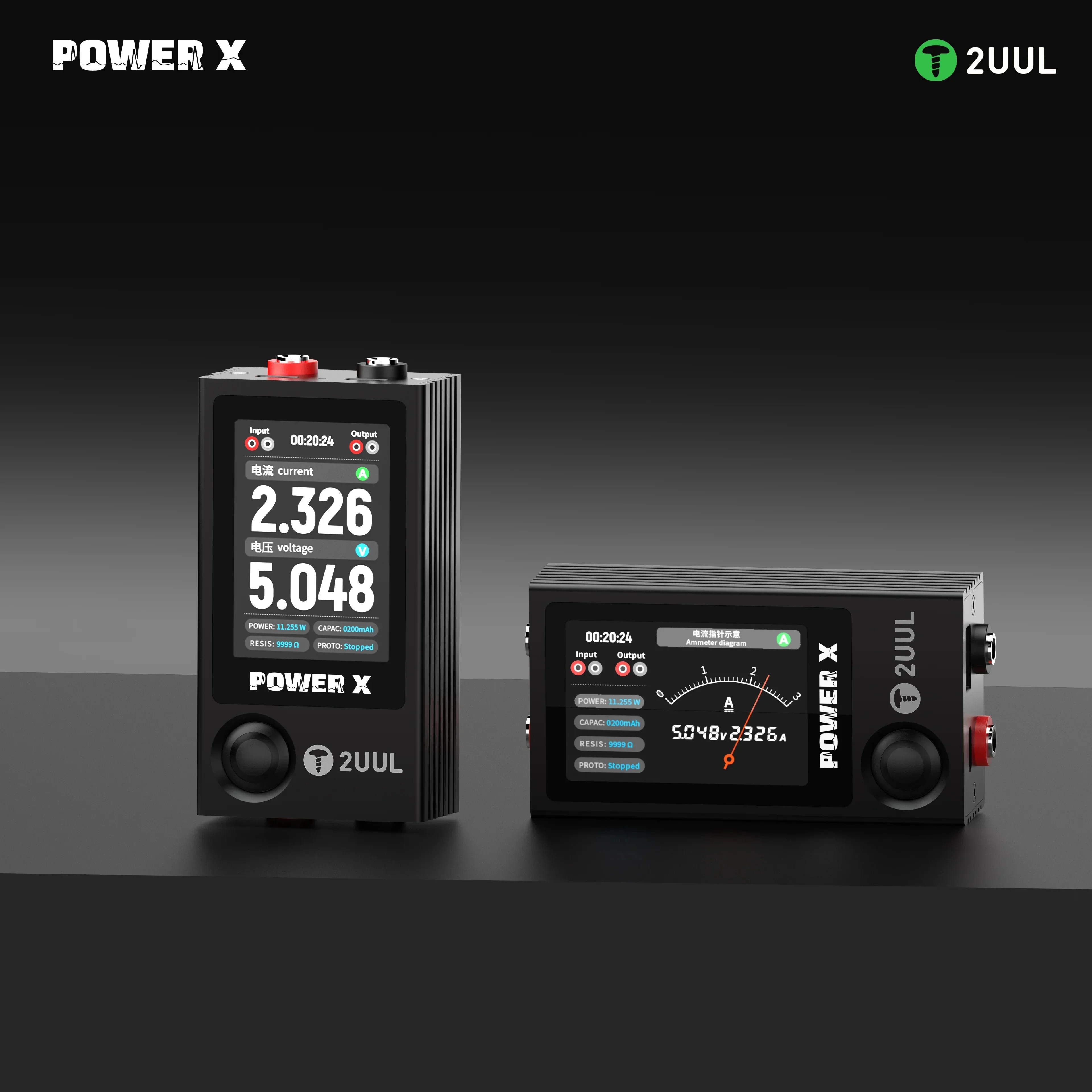 2UUL New PW11 Power X High Refresh Screen Ampere-Voltage Meter Digital Display Multi Mode Operation, Integrated Heat Dissipation