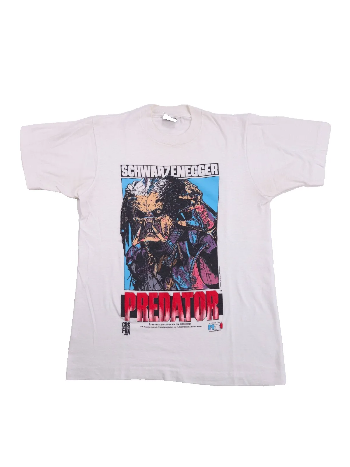 1987 PREDATOR Shirt Vintage 80s Cult horror movie Schwarzenegger MTI S/M Yautja