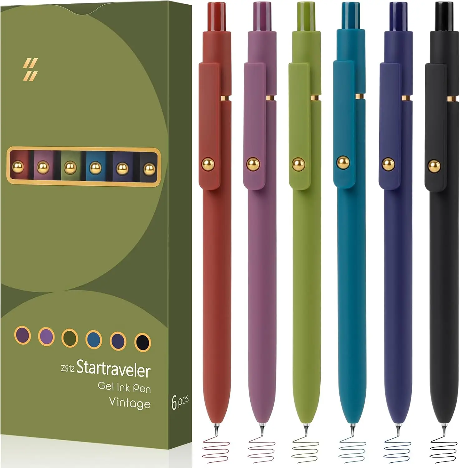 

6 Pack Colorful Gel Pens, Quick-Dry 0.7mm Medium Point for Journaling, Note Taking, Doodling, Office School Supplies