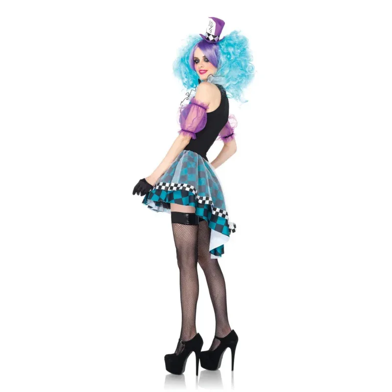 Alice nel Paese delle Meraviglie Cappellaio Matto Costume Adulti Donne Fantasie Magia Cosplay Carnevale di Halloween Mago Vestito OI8435
