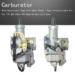 Carburador PZ30 con bomba de aceleración, Kit de Cable de acelerador Dual, ATV Dirt Bike, Pit Quad, 200cc, 250cc, 30mm