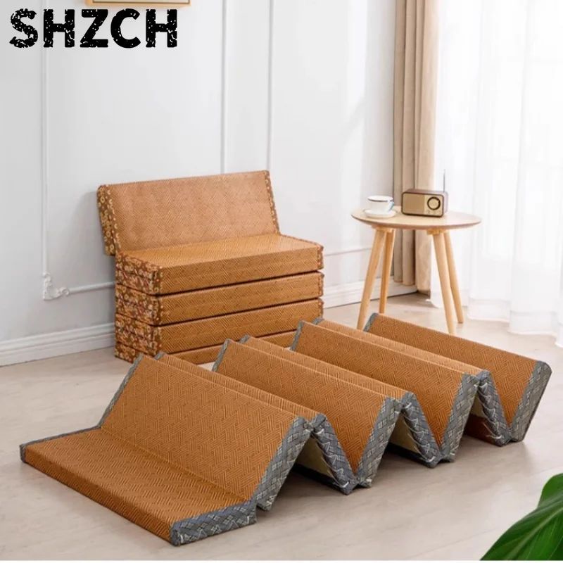 Foldable Coconut Coir Tatami Mat Thin Mattress Pad Floor Sofa Cushion for Living Room/ Balcony Multi-Purpose Sleeping Guest Bed