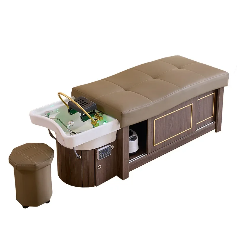 

High Quality Water Circulation Maintenance Hair Flushing Water Bed Multi-purpose Ceramic Basin Massage Bed