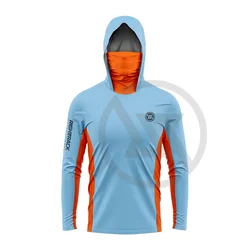 RIGHTTRACK Mask Hoodies Contrast Fishing Clothing UPF50 UV Hunting Climbing Camping Hiking Breathable Outdoor Apparel