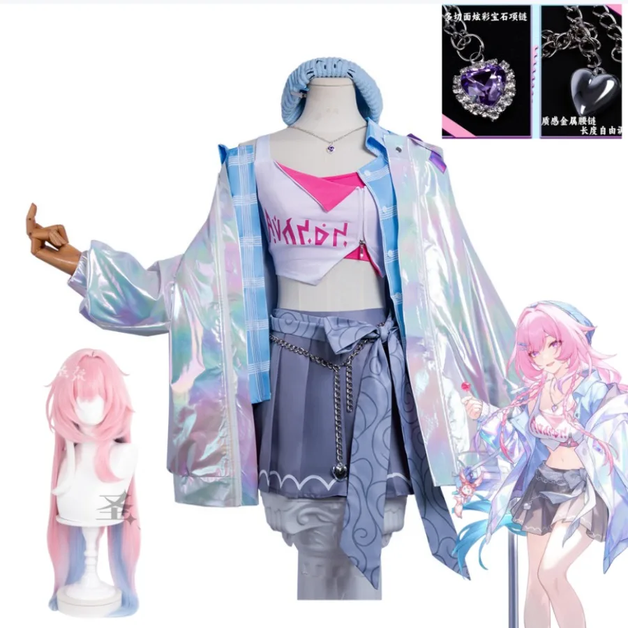 

Honkai: Star Rail Cyrene Cosplay Costume Collaboration Laser Coat Vest Short Skirt Hat Accessories Set Wig Halloween Costume