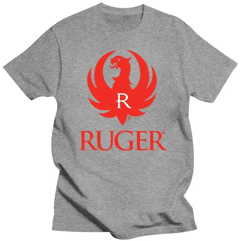 New arrived black short sleeve brand cotton top Ruger Metal Logo Mens T-Shirt fashion print tshirts male casual style tee-shirt