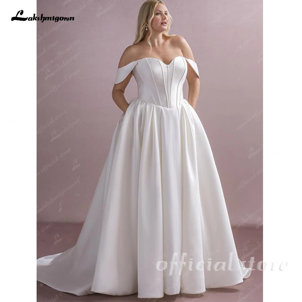 Lakshmigown Plus Size Hochzeitskleid 2027 Schulterfreies Sweetheart-Korsett-Brautkleid mit Schleppe, Brautkleider nach Maß – Detail 4