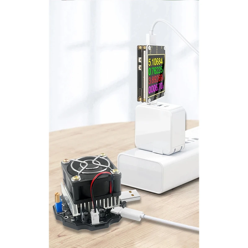 65W USB DC Electronic Load Resistor Discharge Battery Test Capacity Aging Charger Power Bank Adjustable Current Voltage-ABLL