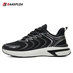 2023 Baasploa Men Sport Shoes New Mesh Breathable Running Shoes for Men Lightweight Colorful Walking Sneakers Non-Slip Lace-Up