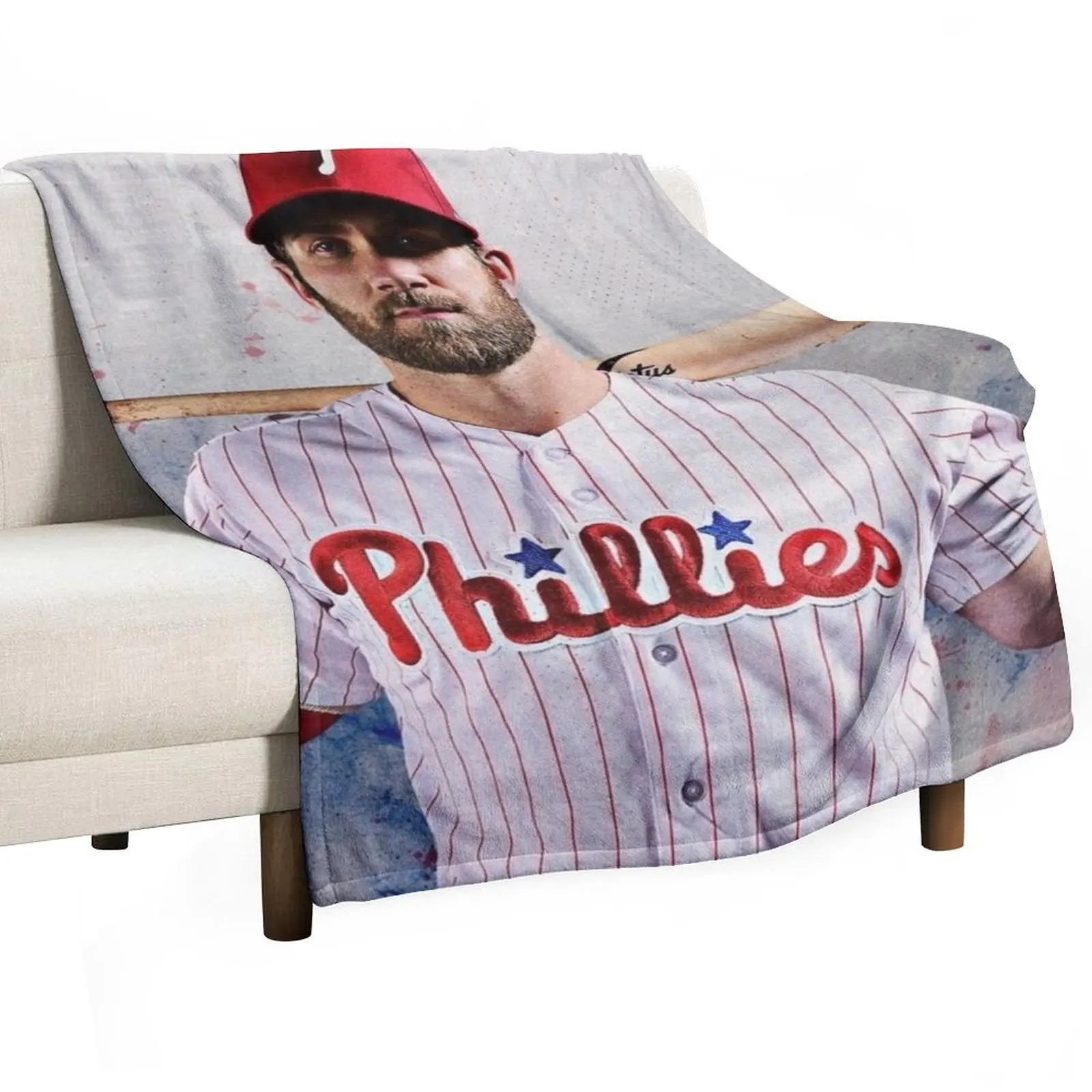 

Bryce Harper Throw Blanket anime Hair Plaid on the sofa Quilt Blankets