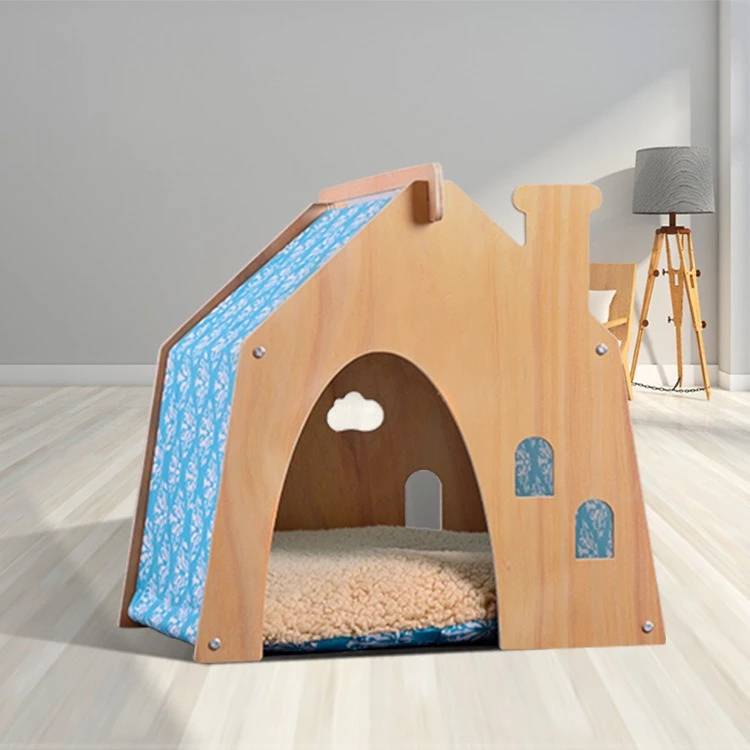 

New Style Shed Type Four Seasons Universal Pet House Dog House Cat Nest Pastoral Design White Birch