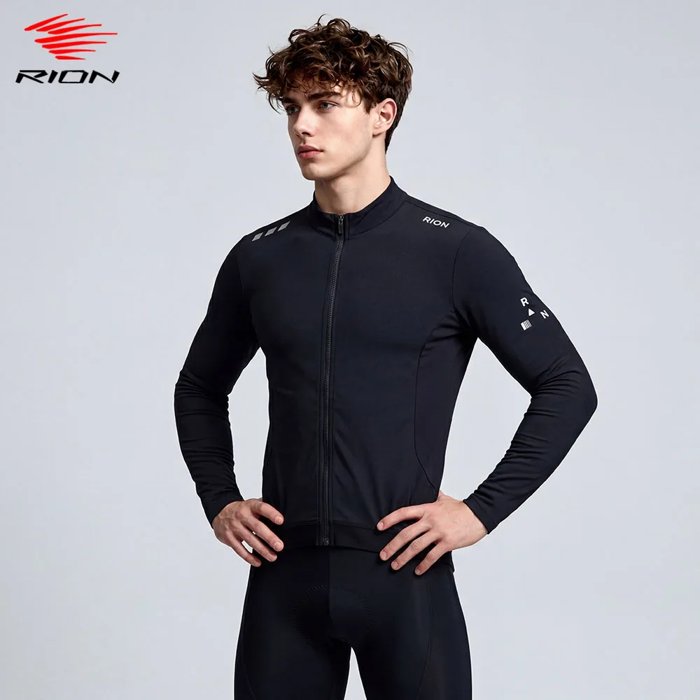 RION Men's Long Sleeve T Shirt Sports Shirts Slim Fit Sweatshirt Hiking Fitness Training Top UPF 50+ Windproof Male Clothing