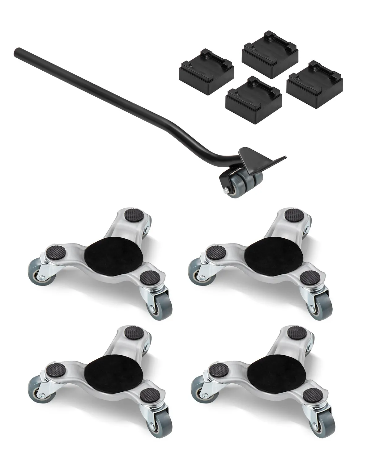 Furniture Dolly 4 pcs Steel Tri-dolly Set Furniture Mover 440 lbs Capacity