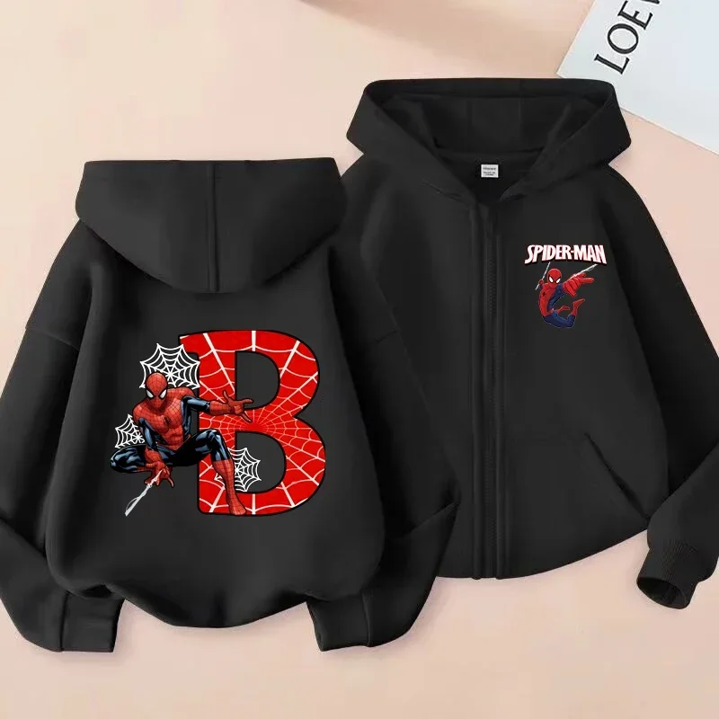 Spider Hoodie Jacket Cartoon Letter Print Zip Hoodie Cardigan Man Fashion Casual Streetwear Male Comfortable Sweatshirt Gift New