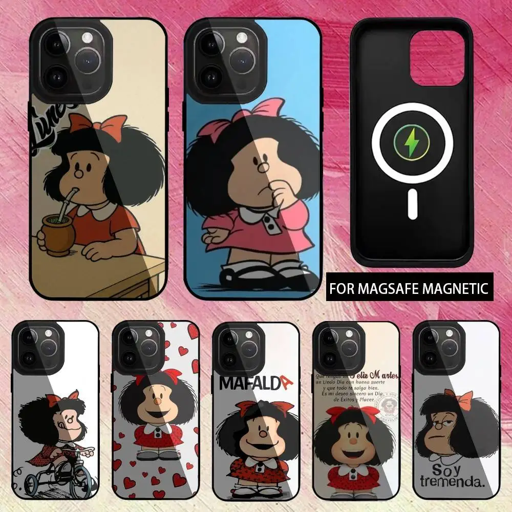 

Hot Mafalda Phone Case For iPhone17,16,15,14,13,12,11 Plus,Pro Max Magnetic Magsafe Wireless Charging