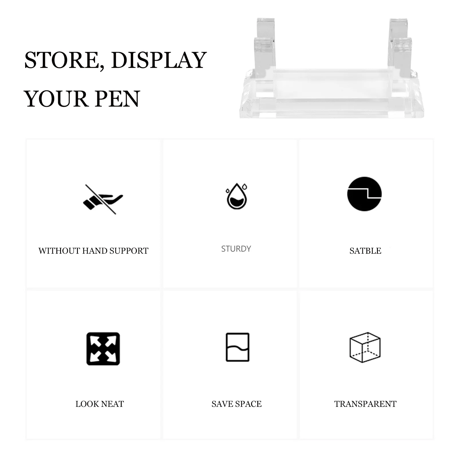 حامل عرض أكريليك رف تخزين شفاف للمنزل والمكتب والمدرسة يستخدم حامل قلم منظم فرشاة ماكياج المكتب