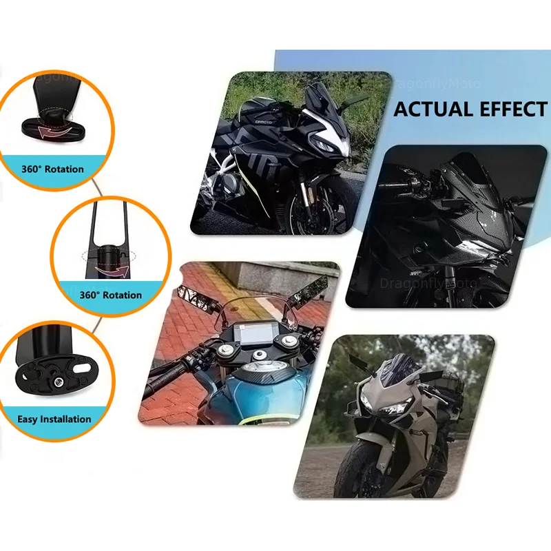 Motorcycle Wing Mirrors For Honda CBR 600RR CBR600RR 2004-2022 Adjustable Rotating Rearview Side Mirror WITH LOGO