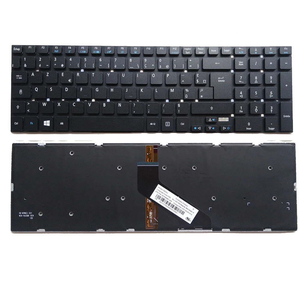 

Клавиатура для ноутбука с французской подсветкой для Acer Aspire ES1-531 ES1-711 ES1-711G ES1-731 ES1-731G 58520210302171967831 Black FR