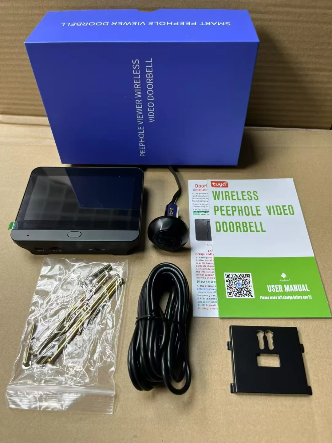 

4,3-дюймовый Tuya APP Wi-Fi дверной звонок визуальный дверной глазок видеодомофон камера PIR домашняя безопасность беспроводной домофон для IOS Android