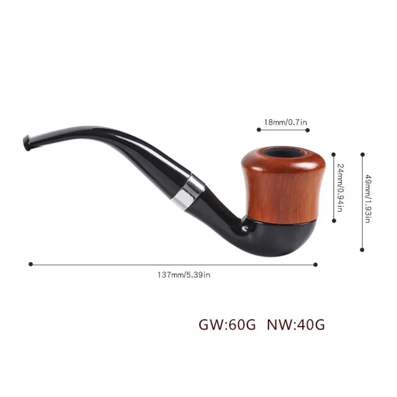 

Resin Spliced Smoking Pipe with Washable Filter Portable Curved Tobacco Pipes Smoking Accessories Gift