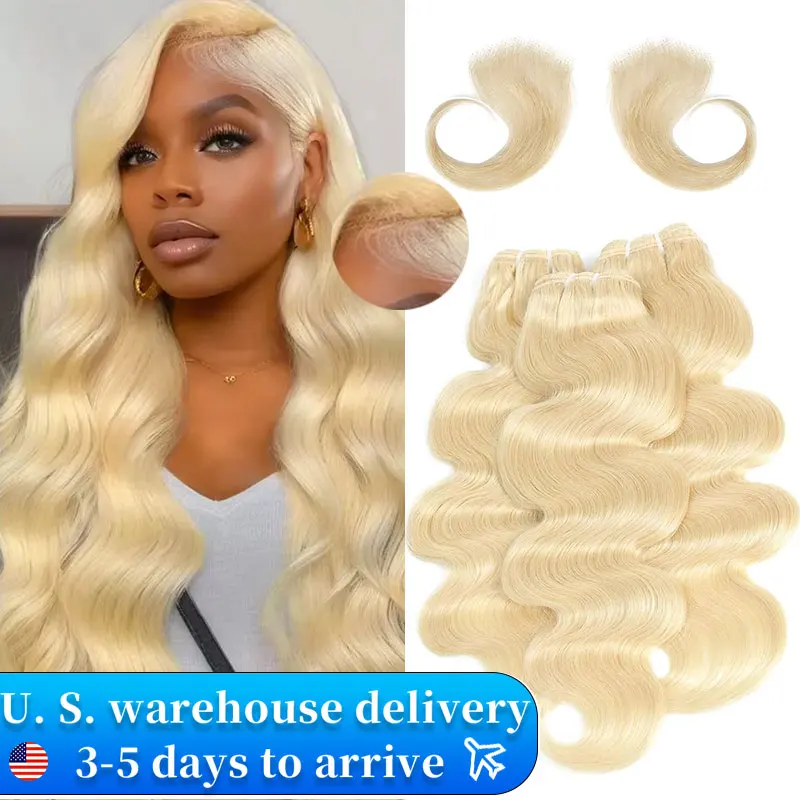 1/3/4 613 Blonde Hair Extension Brazilian Hair Weave Bundles Body Wave Remy Human Hair Long 20 22 24 26 Inch Bundles Human Hair