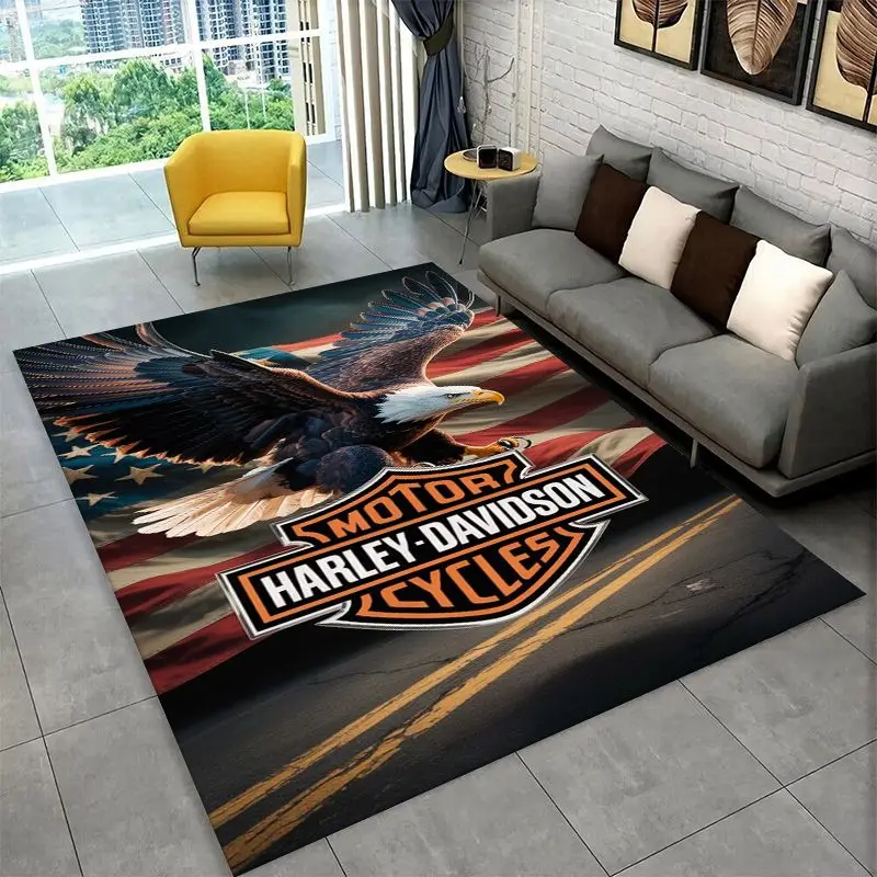 Tapis antidérapant rétro H-Harleys Racing Moto pour salon, chambre à coucher, salle de jeux, tapis de sol moelleux, tapis de décoration pour la maison