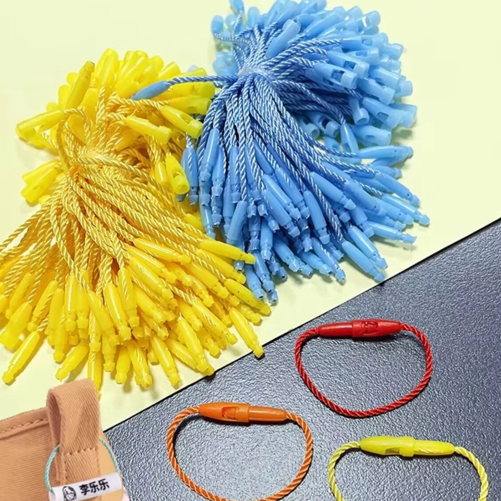 1000 Stück Schnappverschluss-Schlaufenbänder 8 cm Kleine Etikettenschnüre Weiß Rot Schwarz Polyester Kleidungsetikettenschnüre Etikettenbänder – Detail 3