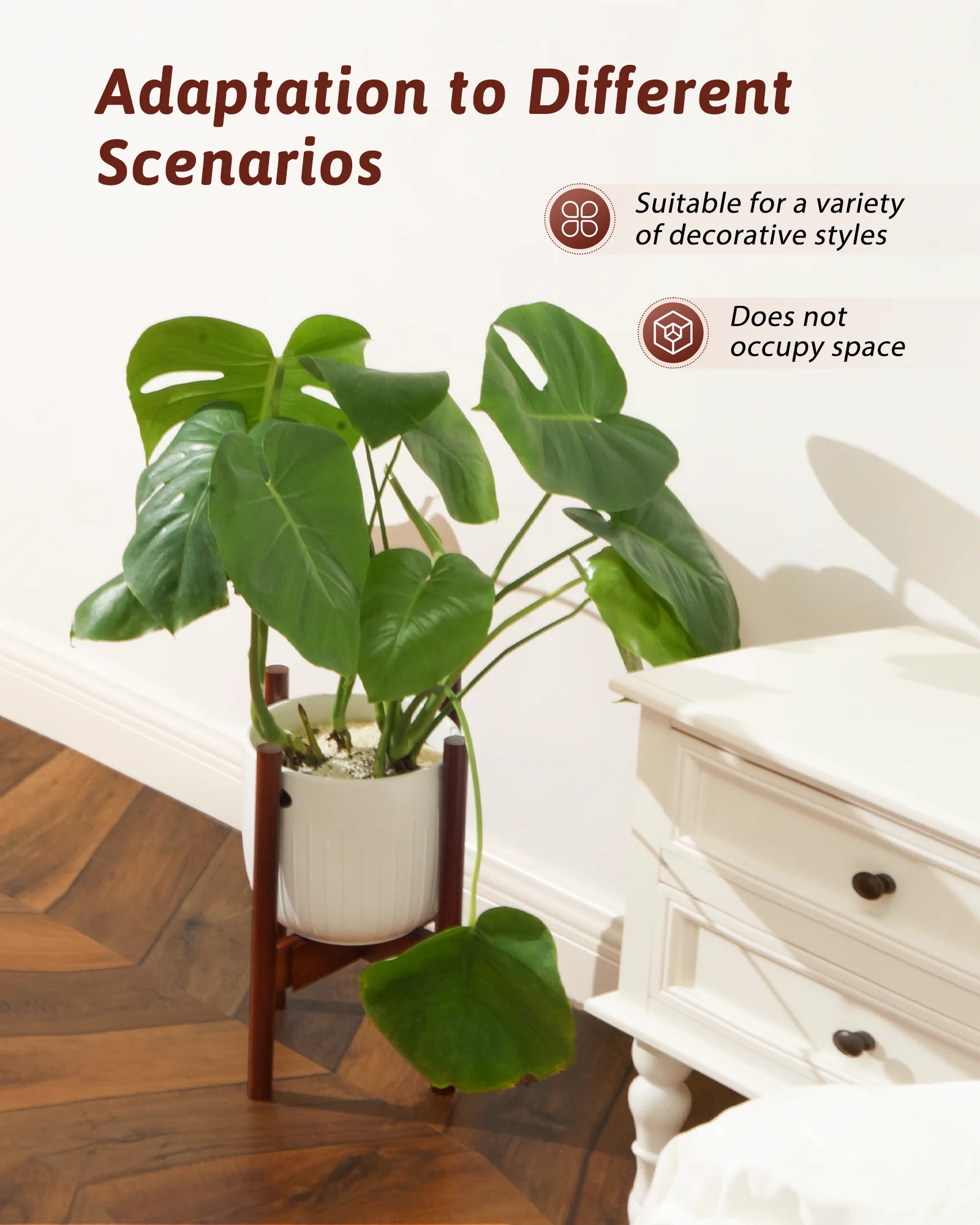 قابل للتعديل نبات الخيزران الوقوف داخلي 8 9 10 11 12 بوصة حامل زارع الزاوية الصغيرة أرضية واحدة غرفة المعيشة شرفة المحمر Br