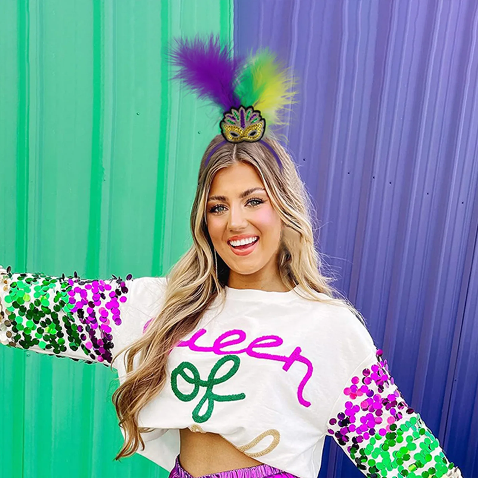 

Mardi Gras Pimp Top Hat Sequins Cowboy Hat Mardi Gras Costume Accessory for Festival Performance Props
