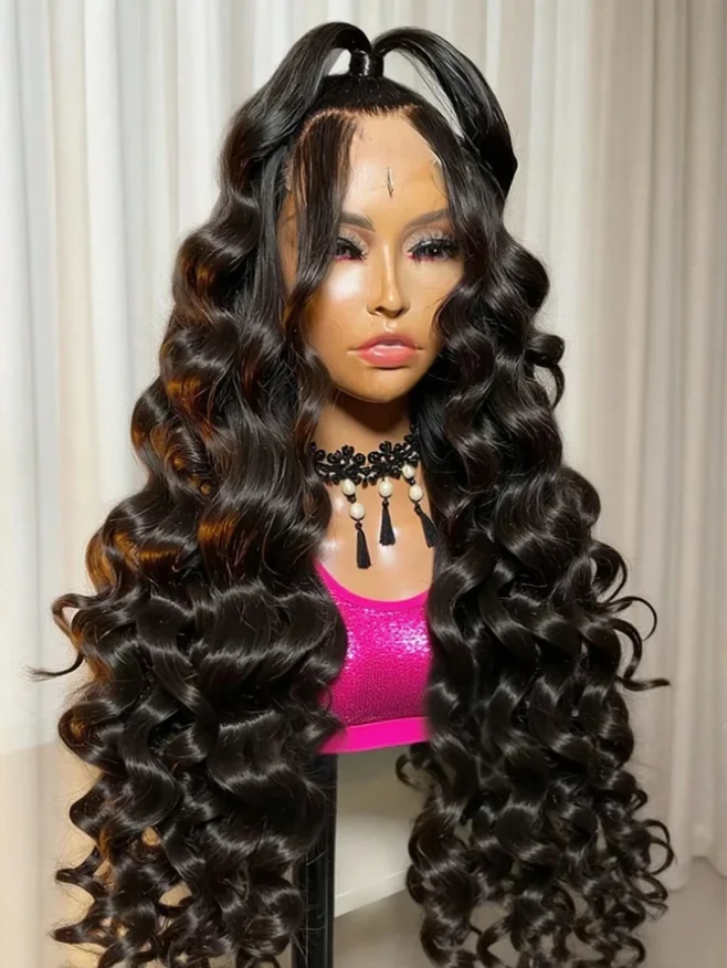 Curly Human Hair Wigs 30 40 Inch Loose Wave 13x6 HD Lace Front Human Hair Wigs 5x5 Deep Wave Frontal Wig For Women