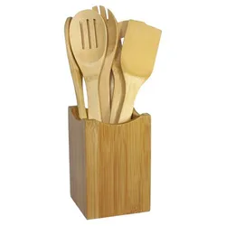 Wooden Spoons for Cooking 6-Piece, Kitchen Nonstick Bamboo Cooking Utensils Set, Durable and Healthy Bamboo Wooden Spatula Spoon