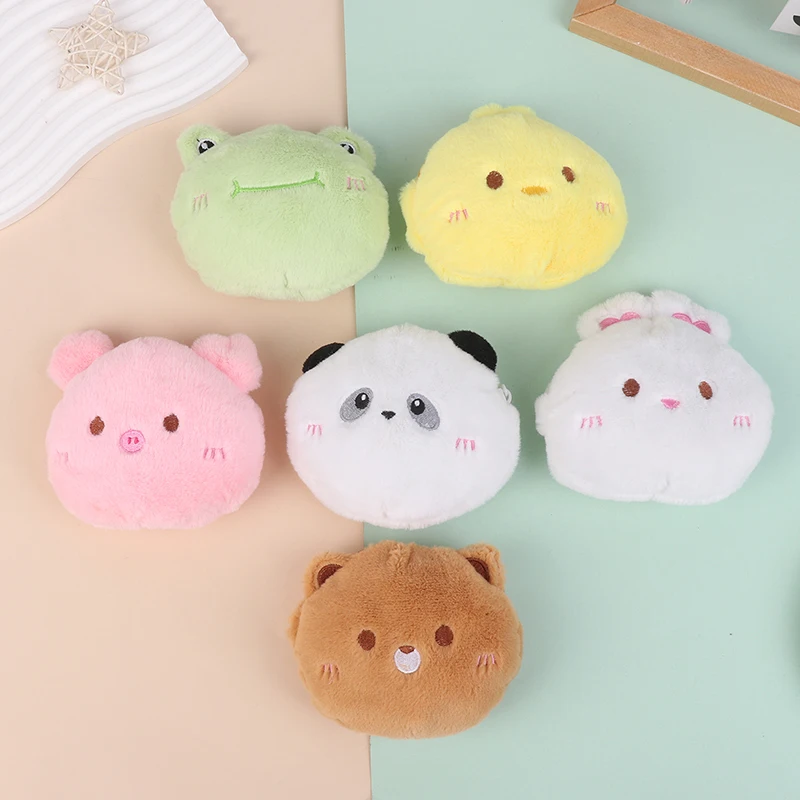 Cartoon Animal Plush Wallet Cute Piggy Bunny Bear Panda Frog Plush Coin Purse Portable Storage Zipper Pouch Kid Girl Gifts