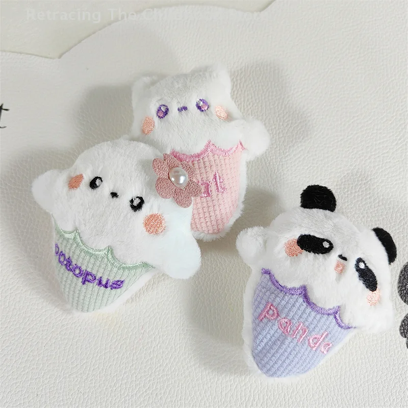 Porte-clés cône de crème glacée en peluche de dessin animé, pendentif mignon à la mode pour femmes et filles, sacs à dos, accessoires de décoration, cadeaux