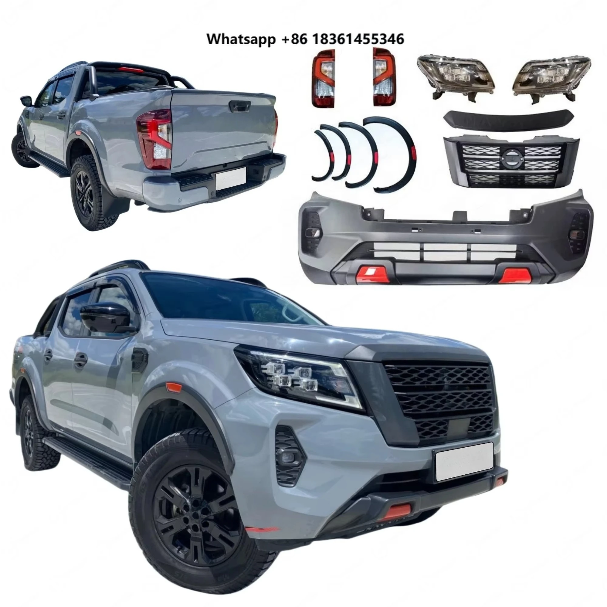 For  2016 2017 2018 2019 Facelift to 2021 NP300 Frontier with Bumpers Grille Headlight Taillight Car Bumpers Parts