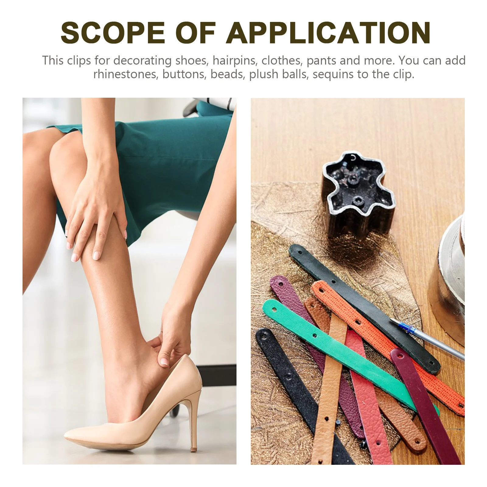 

20pcs Flat Blank Shoe Clips Metal Diy Buckles Crafts Decorative Accessories For High Heels Flats Women Shoe Supplies Rhinestones