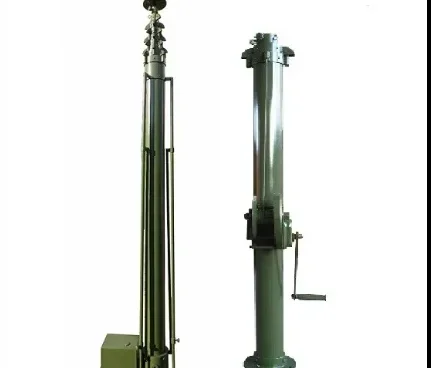 Manual lifting and telescopic mast