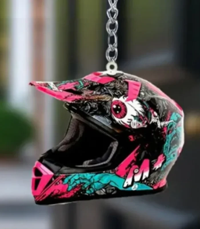 Keychain Helmet 2D Flat Fashion Stereo Motorcycle Helmets Safety Auto Bag Car Key Ring KeyChain Gift Jewelry