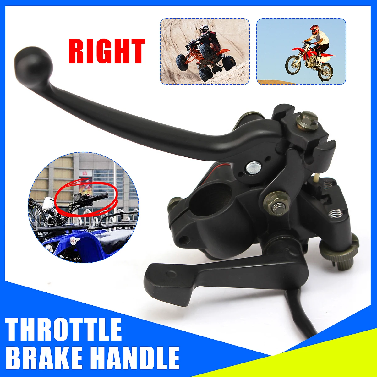 

1X Motorcycle Right Throttle Brake Lever Handle For 50cc 70cc 90cc 110cc 125cc Quad Bike ATVs TaoTao Coolsport Kazuma Roketa